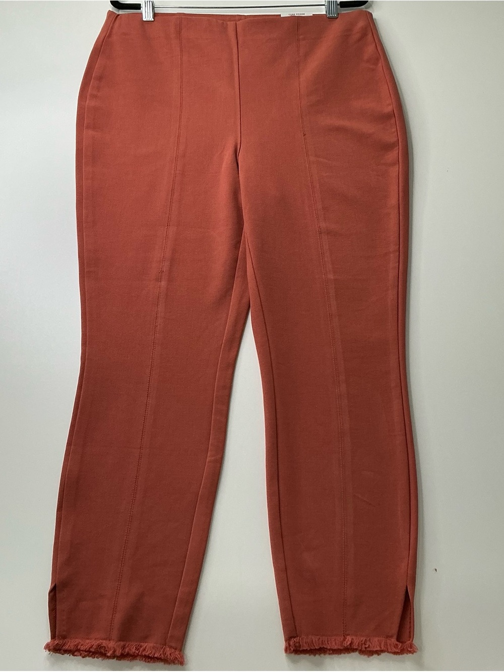 Alfani Cotton Blend Ankle Straight-Leg Ponte Pants Core Fringe Sz 12 Cedar Chest